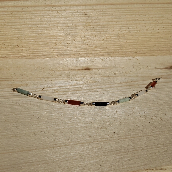 Jade Sterling Silver Bracelet - Picture 2 of 3